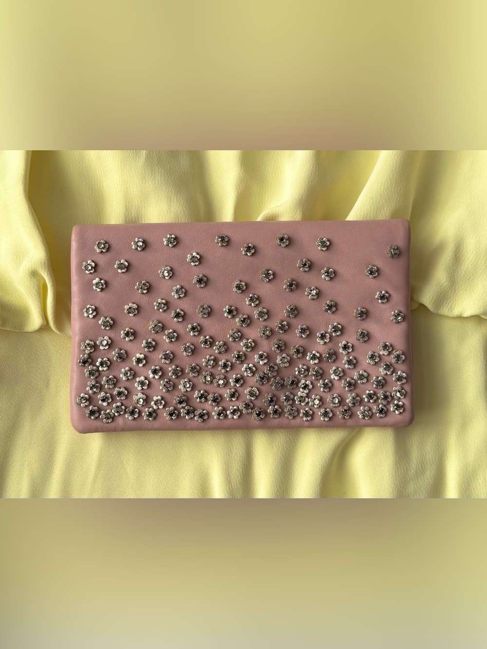 Kate Spade Pink Embellished Floral Clutch